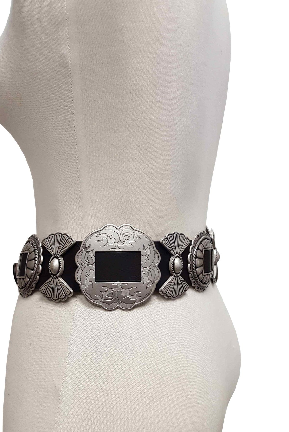 Fully Packed Concho Wide - Width Western Belt - Cowhide and Conchos