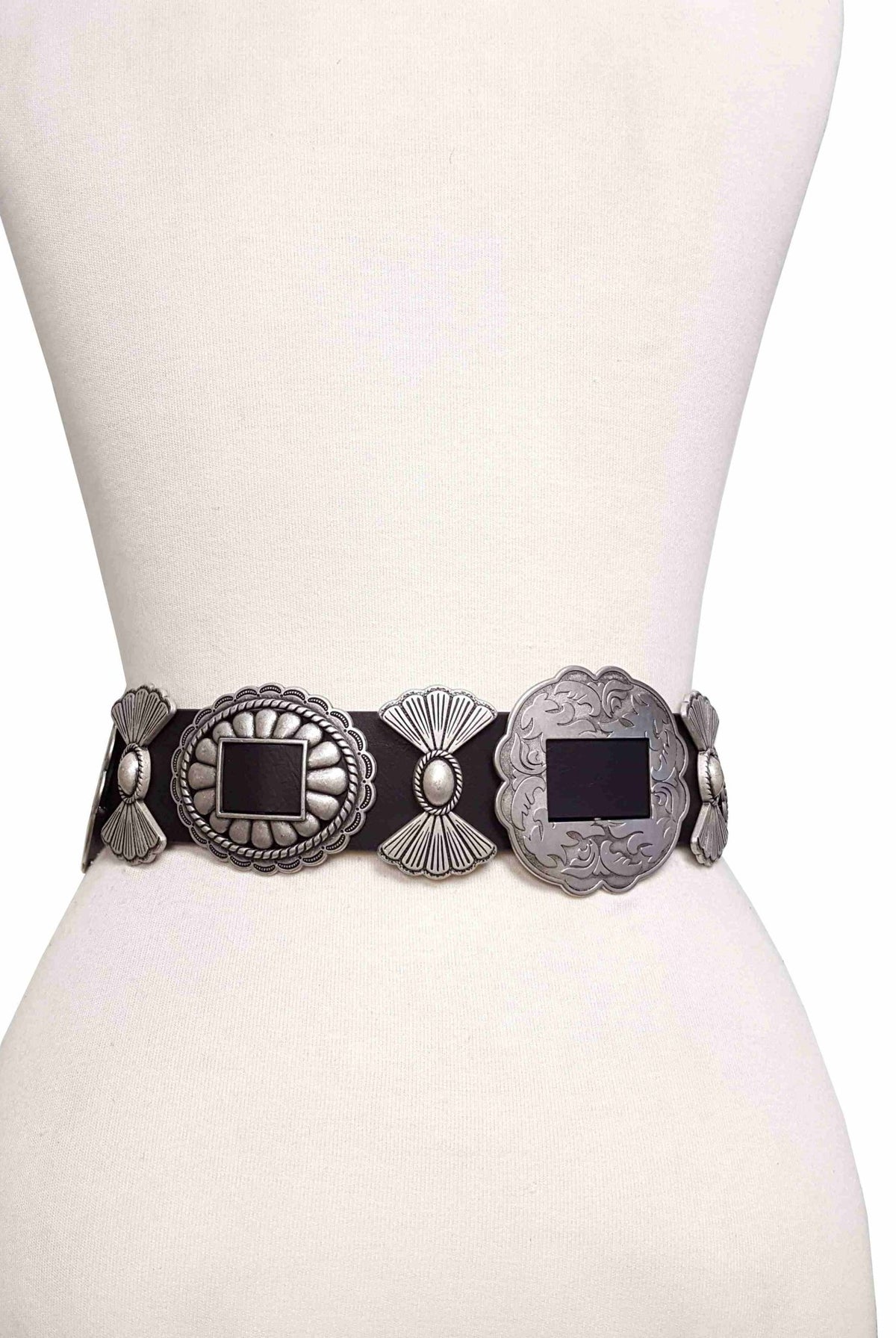 Fully Packed Concho Wide - Width Western Belt - Cowhide and Conchos