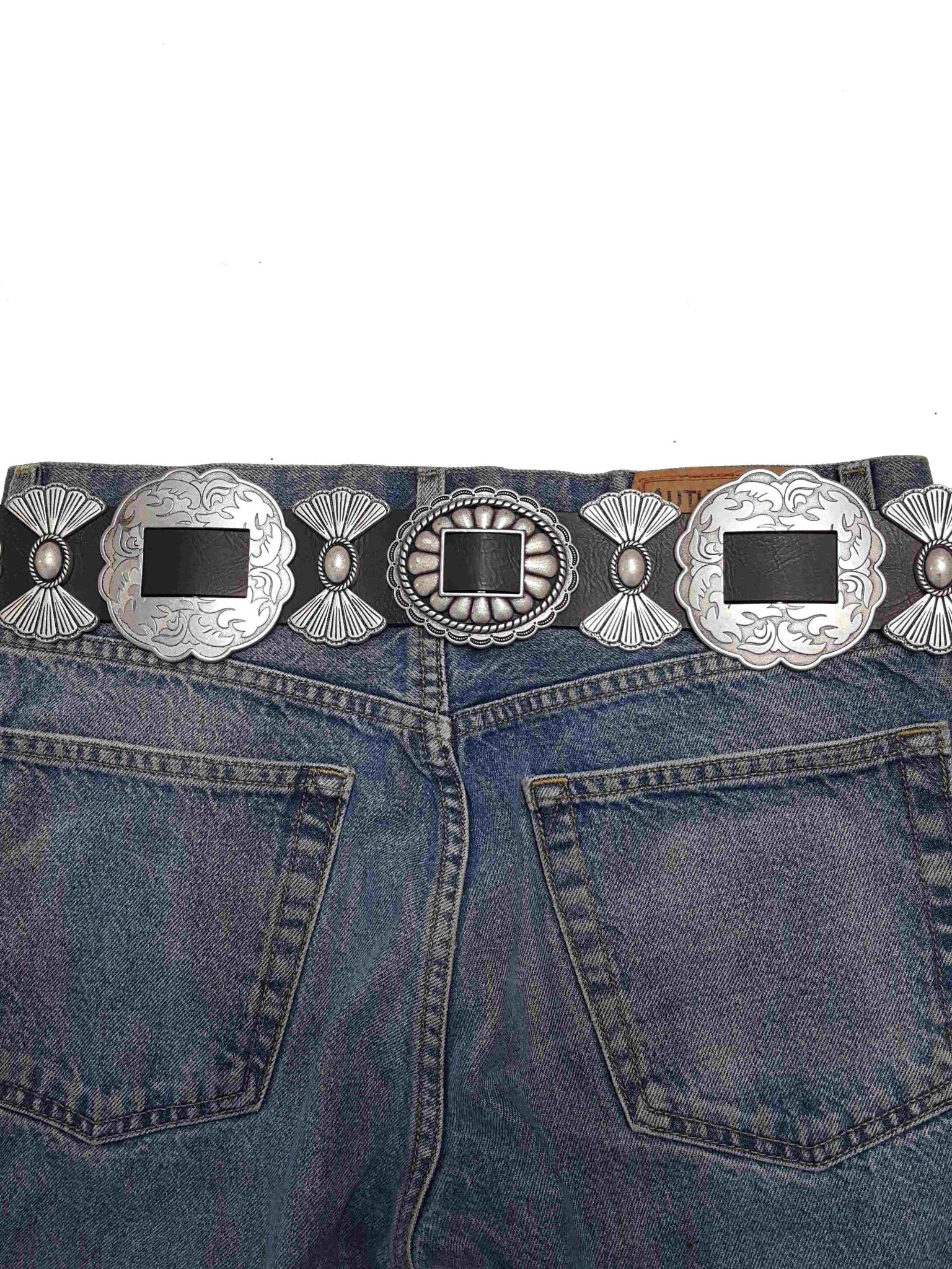 Fully Packed Concho Wide - Width Western Belt - Cowhide and Conchos
