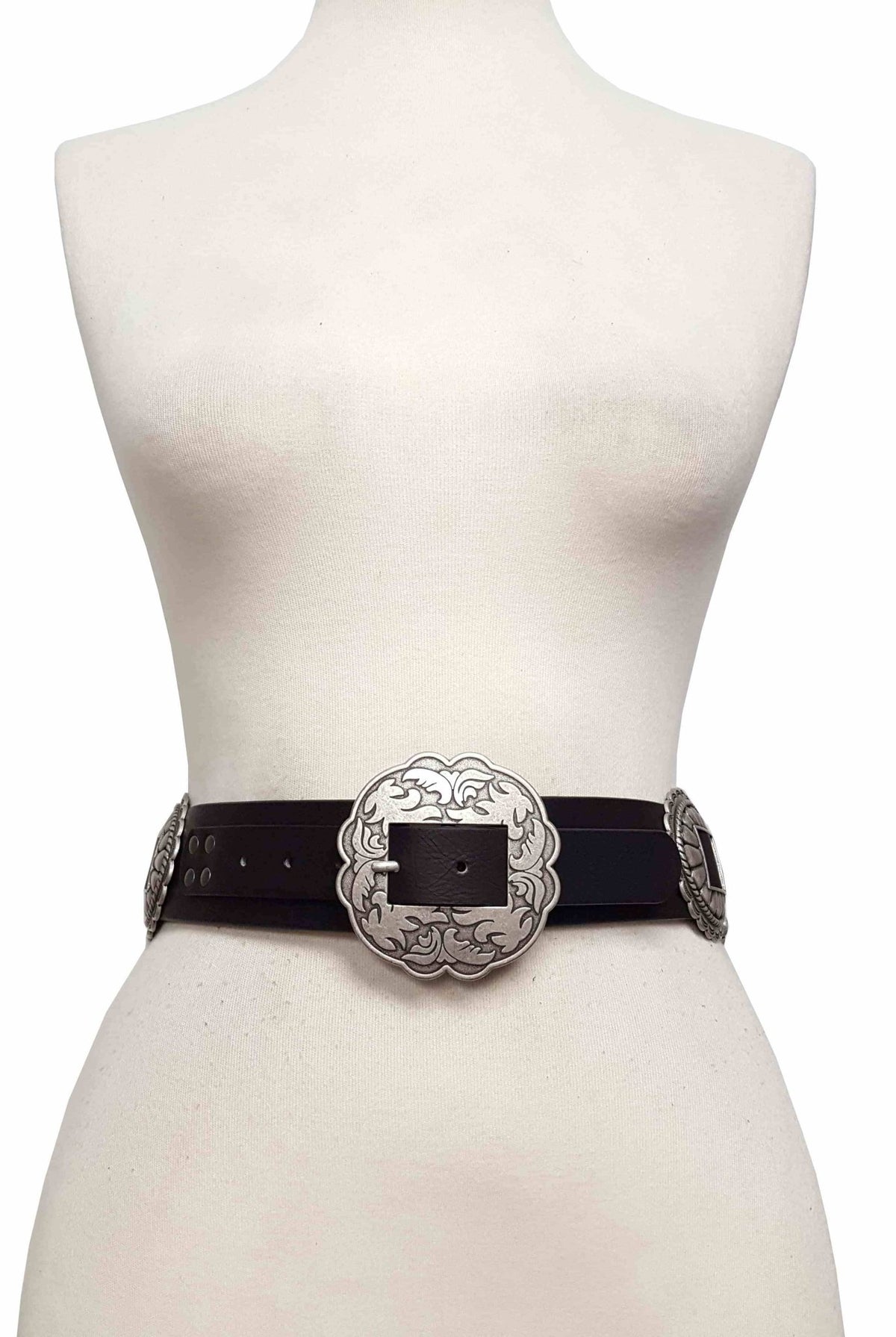 Fully Packed Concho Wide - Width Western Belt - Cowhide and Conchos