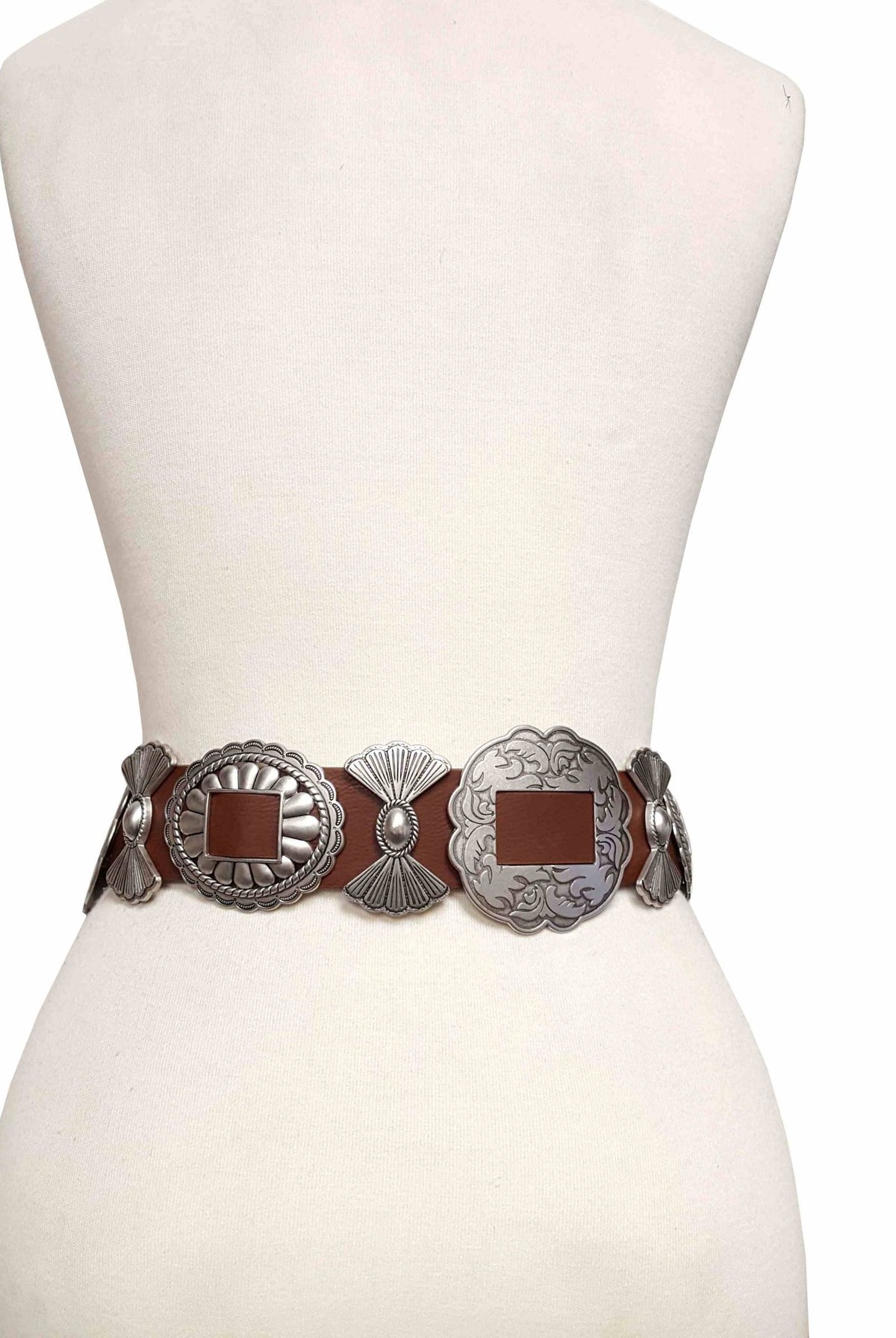 Fully Packed Concho Wide - Width Western Belt - Cowhide and Conchos