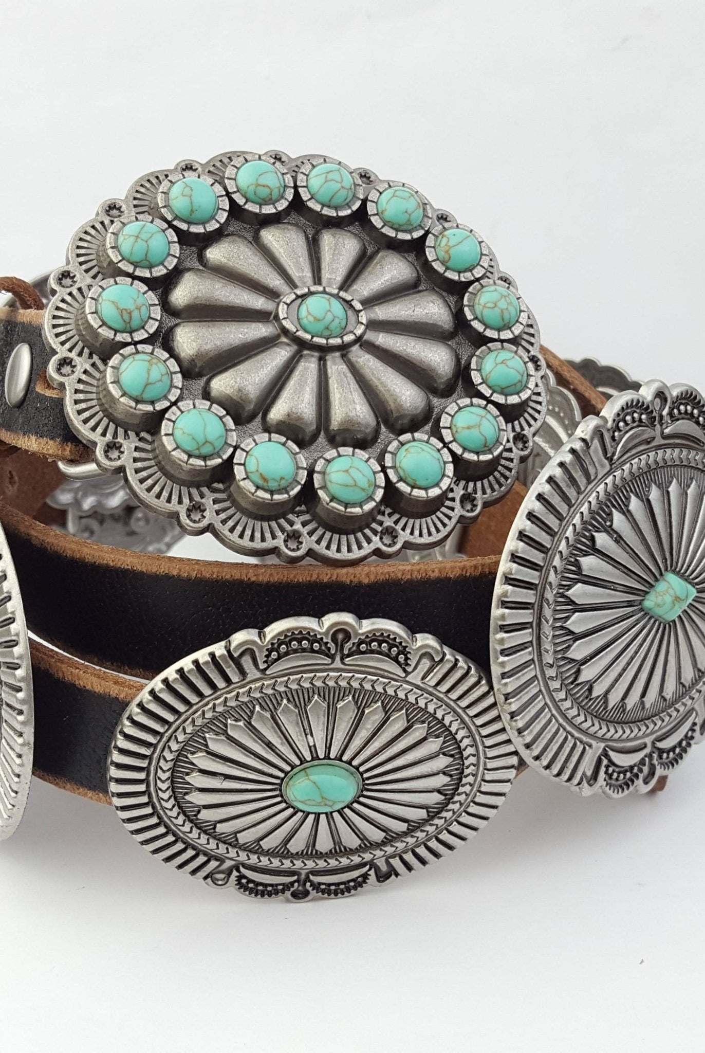 Genuine Leather Concho Belt