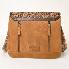 Genuine Western Leather Women's Crossbody Bag - Cowhide and Conchos