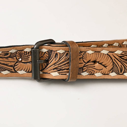 Genuine Western Leather Women's Crossbody Bag - Cowhide and Conchos