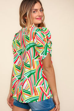 Geometric Notch Neck Top - Medium available - Cowhide and Conchos