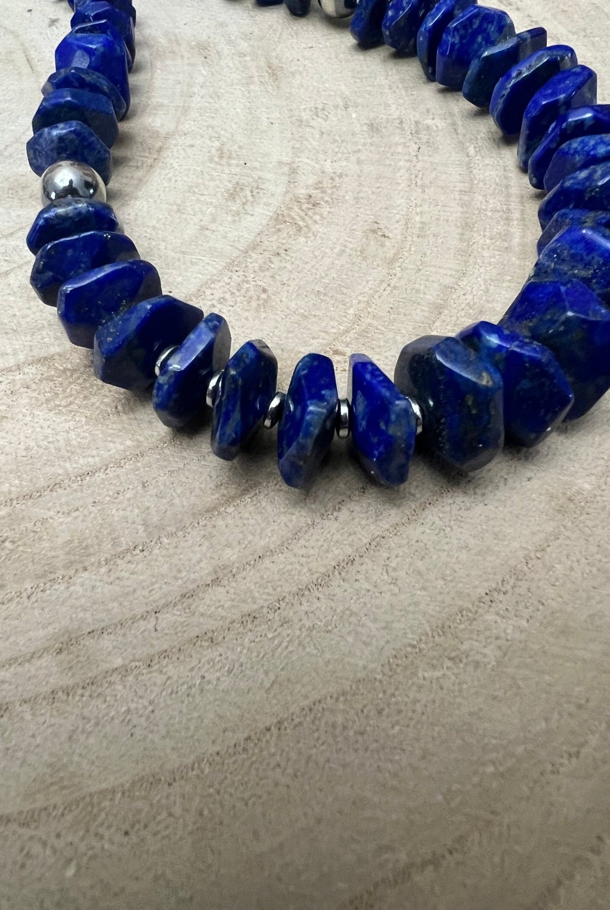 Graduated Lapis Necklace – 23 inch - Cowhide and Conchos