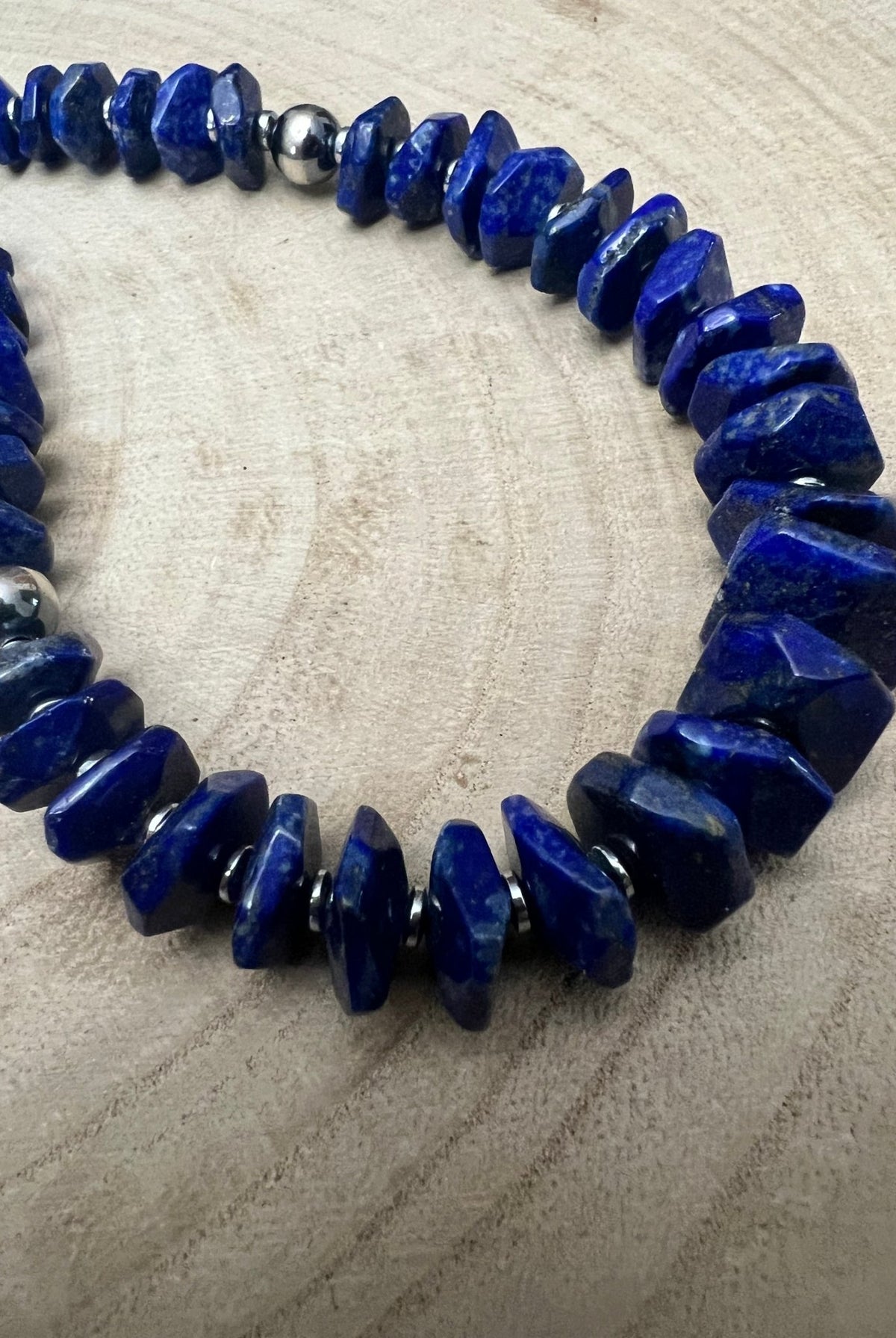 Graduated Lapis Necklace – 23 inch - Cowhide and Conchos