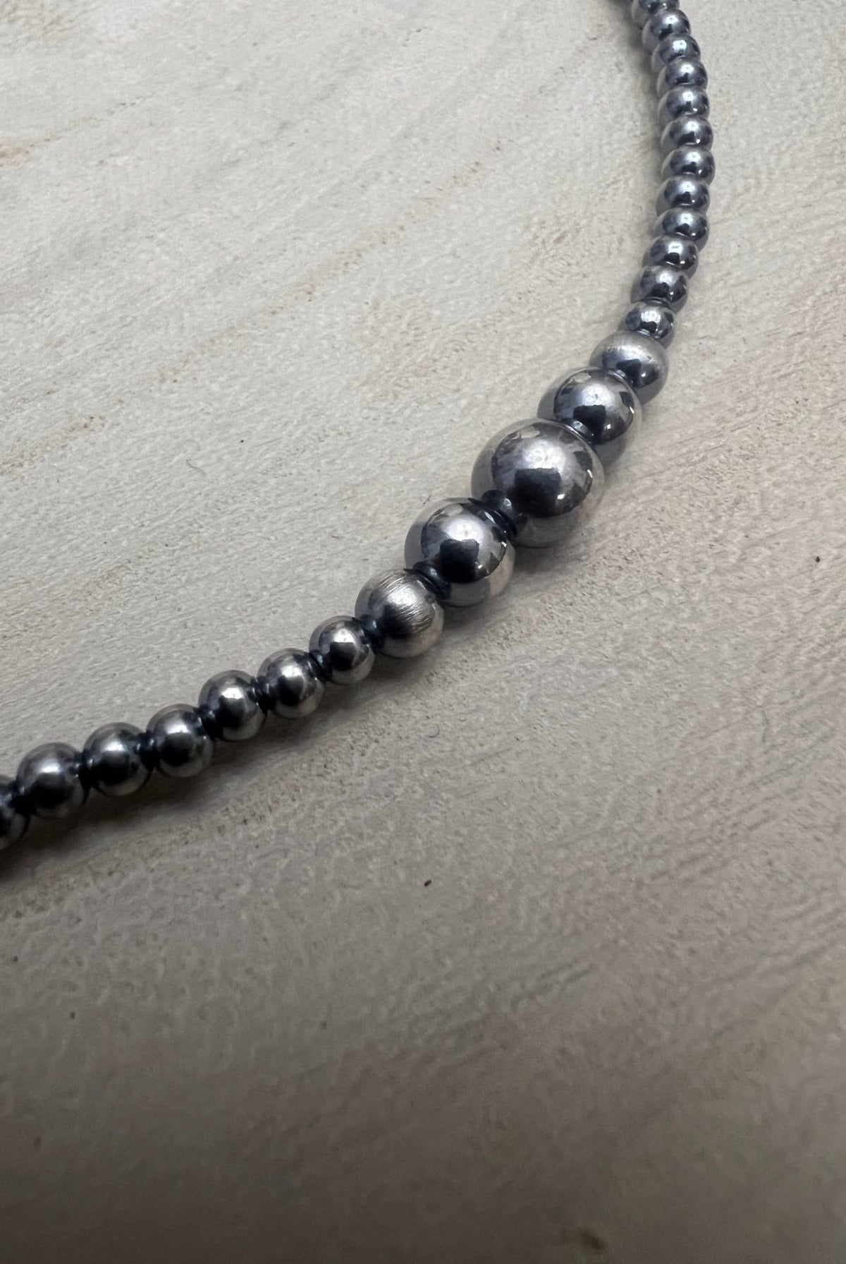 Graduated Sterling Pearl Necklace — 18 inch (3-5-6mm) - Cowhide and Conchos