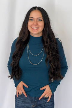 Graduated Sterling Pearl Necklace - 28 inch - Cowhide and Conchos