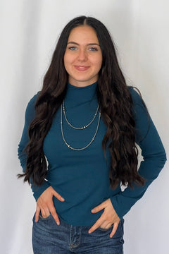 Graduated Sterling Pearl Necklace - 28 inch - Cowhide and Conchos