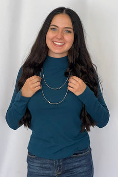 Graduated Sterling Pearl Necklace - 28 inch - Cowhide and Conchos