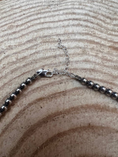 Graduated Sterling Silver Pearls necklace  - 18 inch - Very popular - Cowhide and Conchos