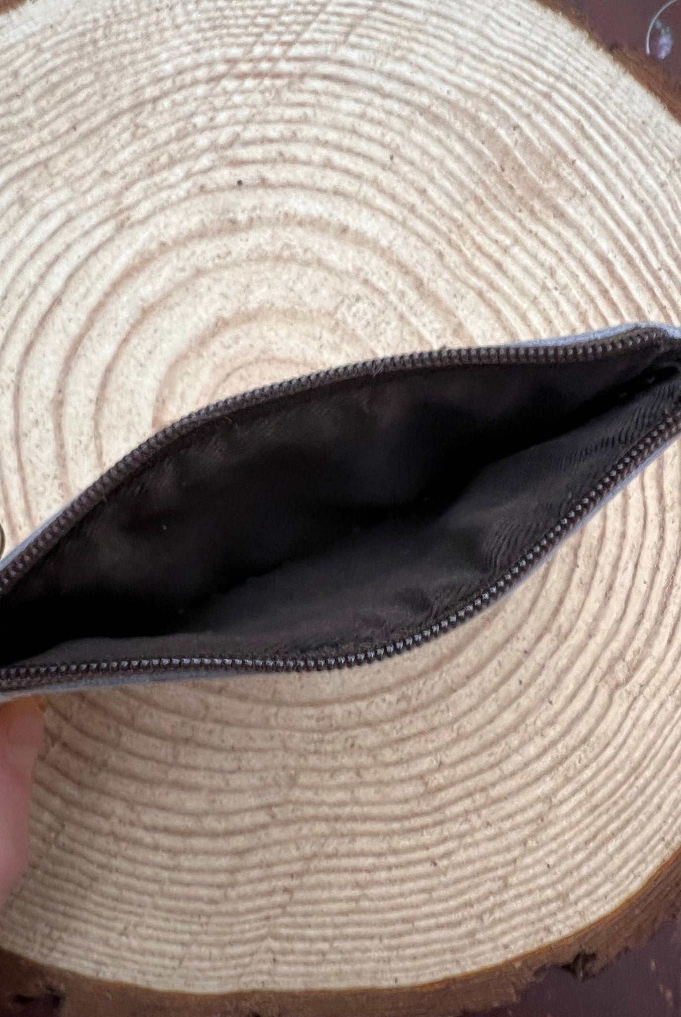 Hair on Hide Coin Purse - Brown and White - Cowhide and Conchos
