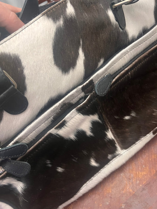 Hair on Hide Crossbody Diaper Bag - Tons of storage - Cowhide and Conchos