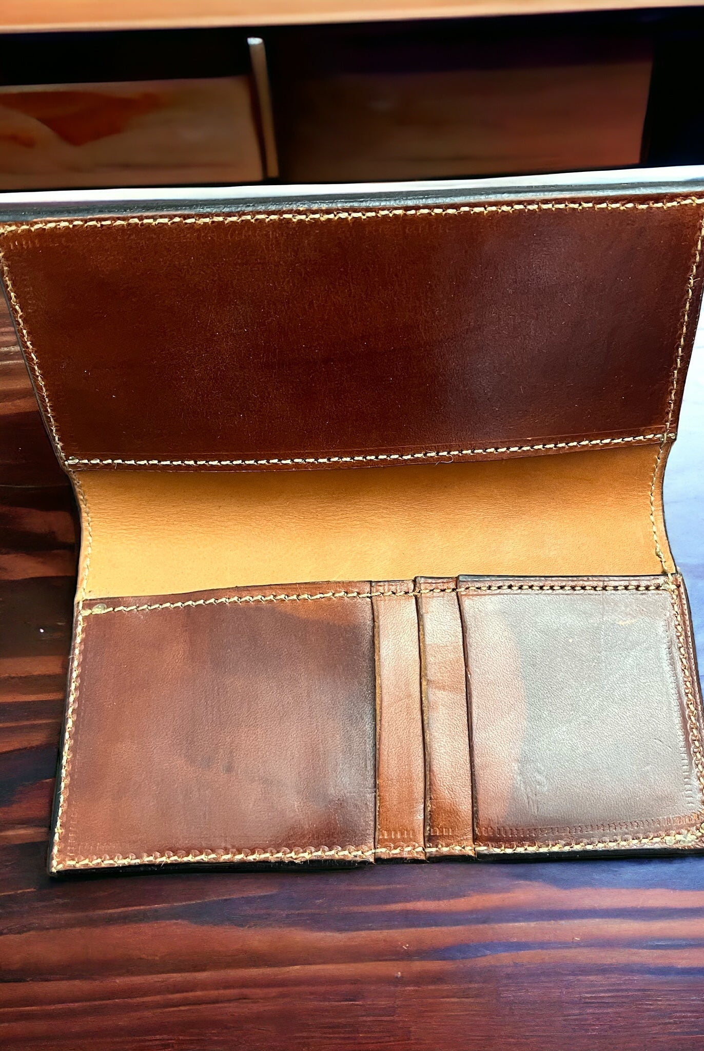 Hand Tooled Check Book Cover - Cowhide and Conchos