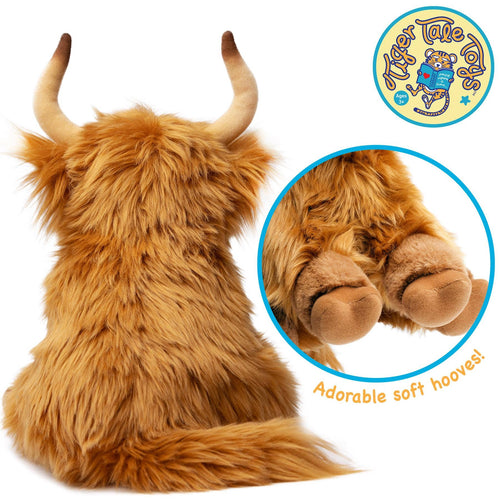 Henley The Highland Cow | 11 Inch Stuffed Animal Plush - Cowhide and Conchos