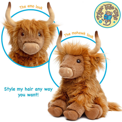 Henley The Highland Cow | 11 Inch Stuffed Animal Plush - Cowhide and Conchos