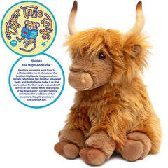 Henley The Highland Cow | 11 Inch Stuffed Animal Plush - Cowhide and Conchos