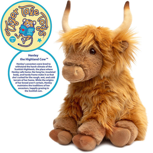 Henley The Highland Cow | 11 Inch Stuffed Animal Plush - Cowhide and Conchos