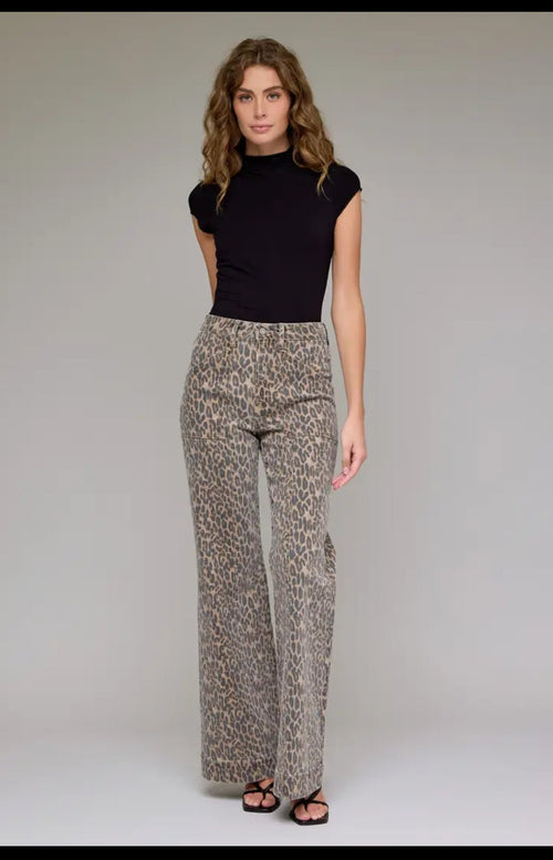 Hidden Cheetah Comfort Flares - Cowhide and Conchos