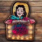 Honky Tonk Angel Marquee Sign - Cowhide and Conchos
