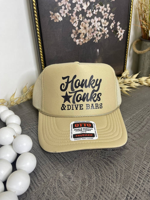 Honky Tonks & Dive Bars Trucker Hat - Cowhide and Conchos