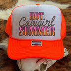 Hot Cowgirl Summer Trucker Hat – Western Mesh Snapback - Cowhide and Conchos