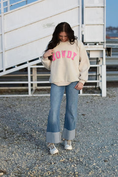 Howdy Sherpa Pullover - Cowhide and Conchos