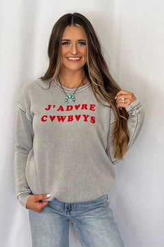 J Adore Cowboys Mineral Sweatshirt - Cowhide and Conchos