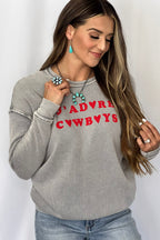 J Adore Cowboys Mineral Sweatshirt - Cowhide and Conchos
