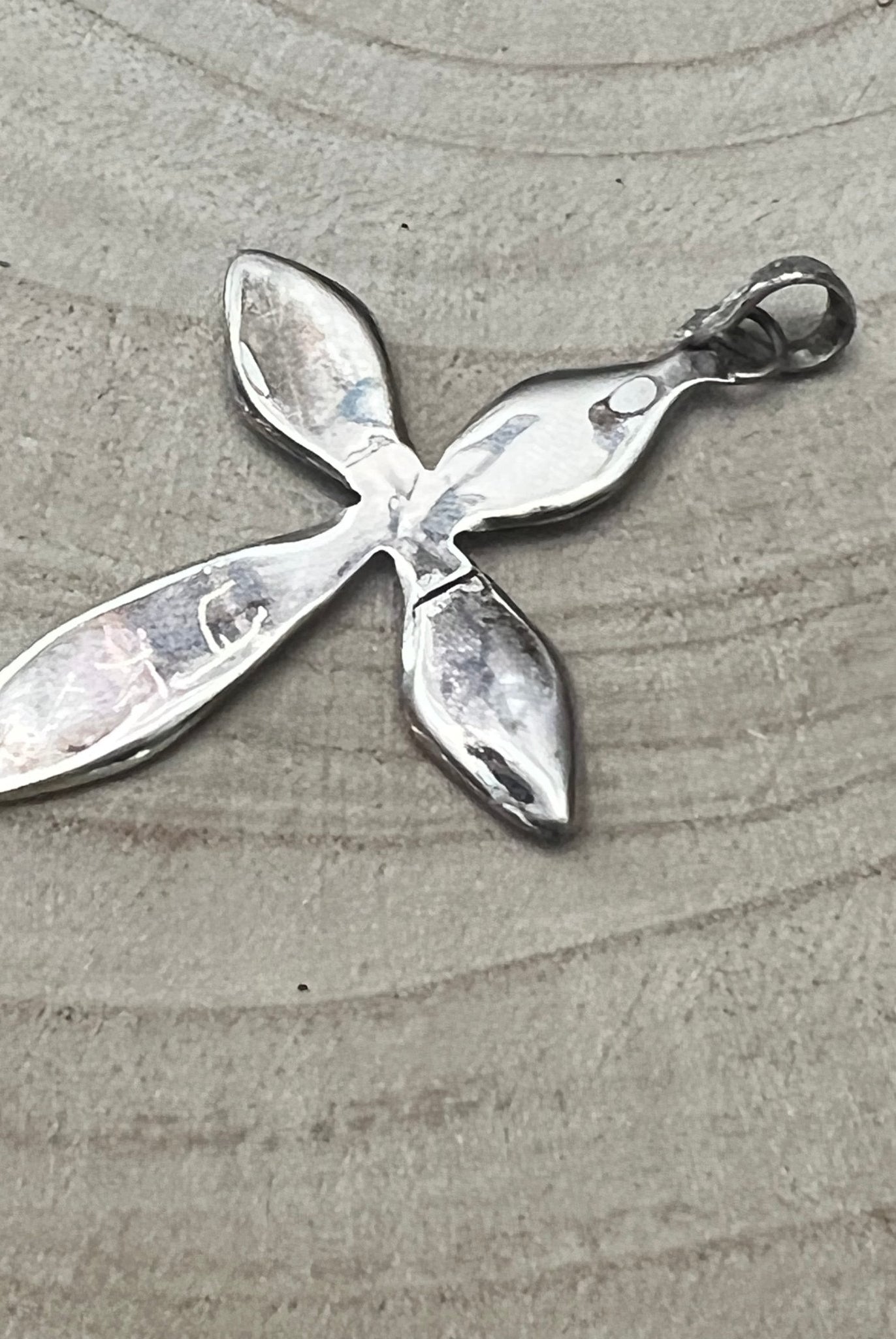 James Kee Turquoise and Opalite Inlay Cross Pendant - Cowhide and Conchos