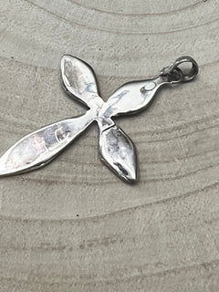 James Kee Turquoise and Opalite Inlay Cross Pendant - Cowhide and Conchos