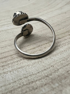 Janice Spencer Navajo Handmade Opal Adjustable Ring - Cowhide and Conchos