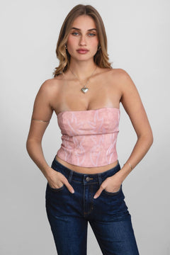 Jolene Embroidered Western Corset Top - 3 colors - Cowhide and Conchos
