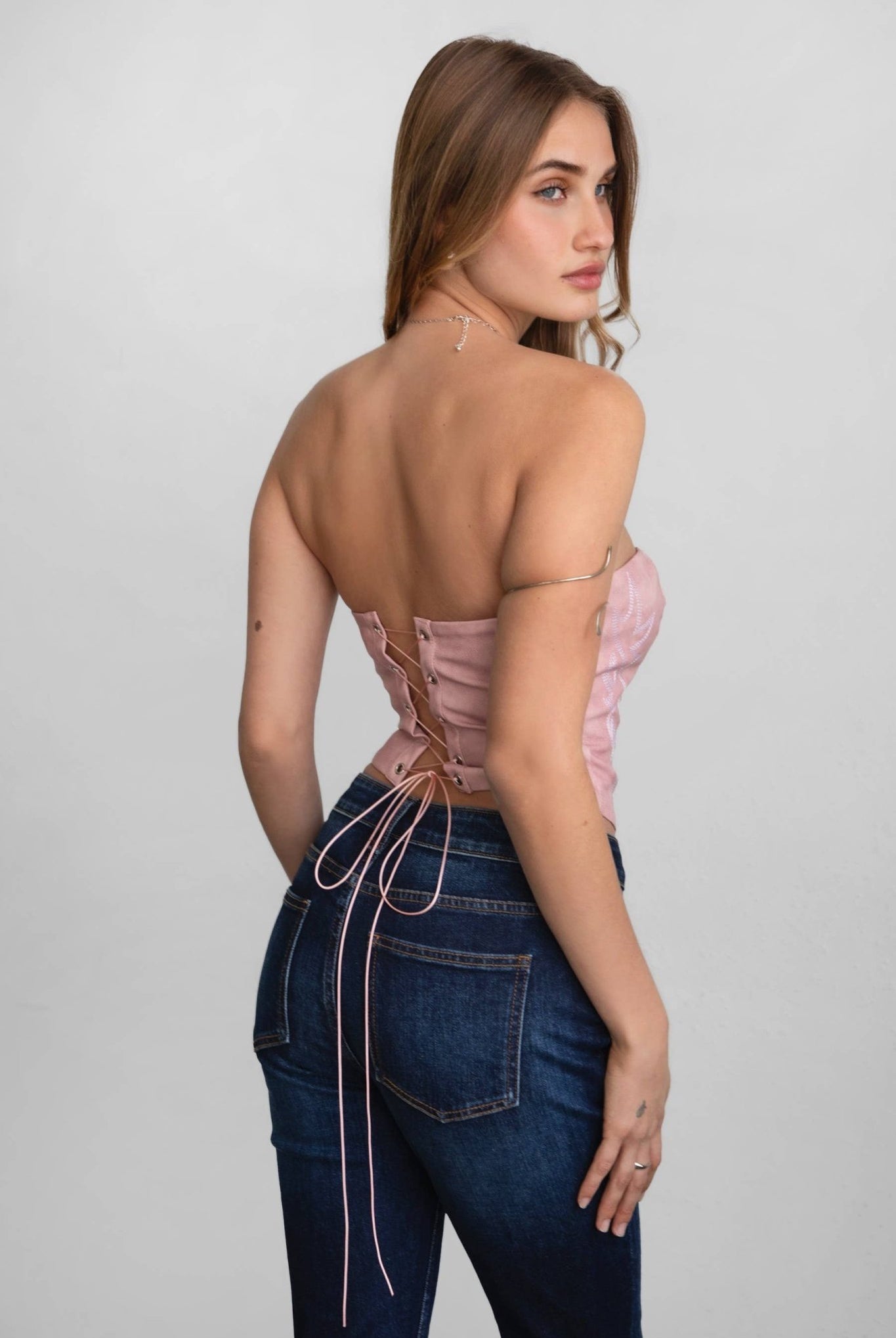 Jolene Embroidered Western Corset Top - 3 colors - Cowhide and Conchos