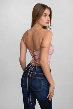 Jolene Embroidered Western Corset Top - 3 colors - Cowhide and Conchos