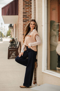Judy Blue Black Retro Wide Cuffed Leg Jean - Cowhide and Conchos