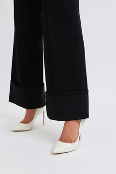 Judy Blue Black Retro Wide Cuffed Leg Jean - Cowhide and Conchos