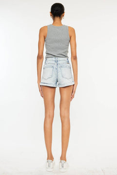 Kan Can High Rise Denim Shorts - Cowhide and Conchos