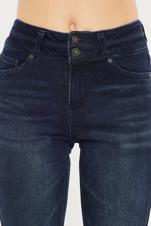 Kan Can High Rise Flare Jeans - Cowhide and Conchos