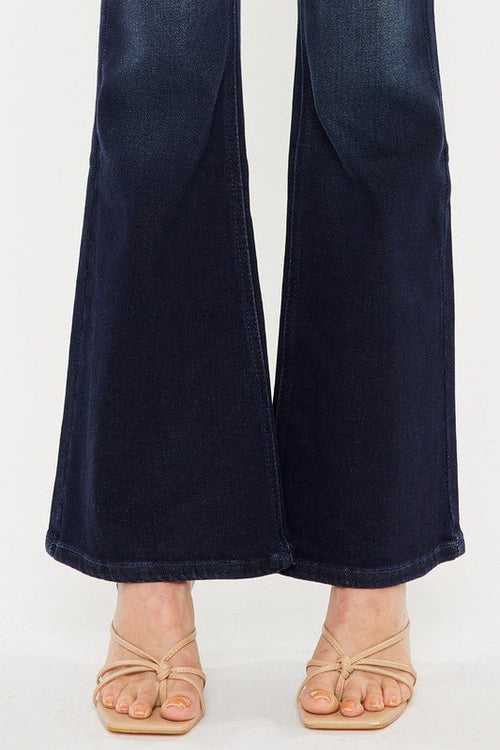 Kan Can High Rise Flare Jeans - Cowhide and Conchos