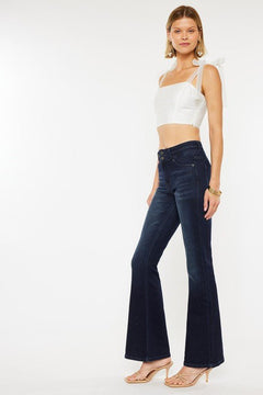 Kan Can High Rise Flare Jeans - Cowhide and Conchos
