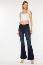 Kan Can High Rise Flare Jeans - Cowhide and Conchos