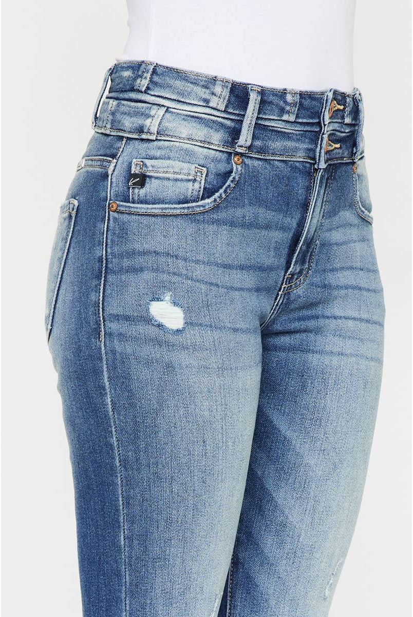 Kan Can High Rise Super Flare Jeans - Sizes 5, 7 and 9 available - Cowhide and Conchos
