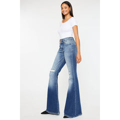 Kan Can High Rise Super Flare Jeans - Sizes 5, 7 and 9 available - Cowhide and Conchos