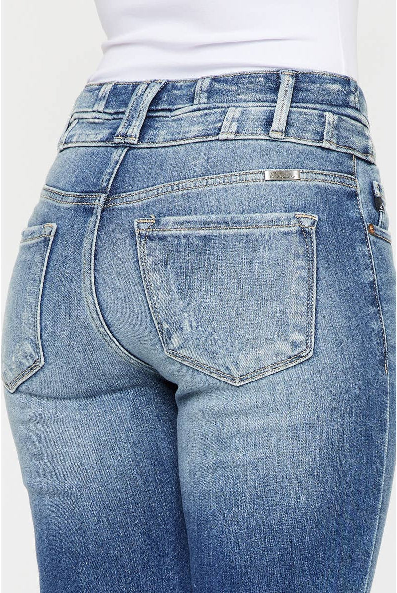 Kan Can High Rise Super Flare Jeans - Sizes 5, 7 and 9 available - Cowhide and Conchos