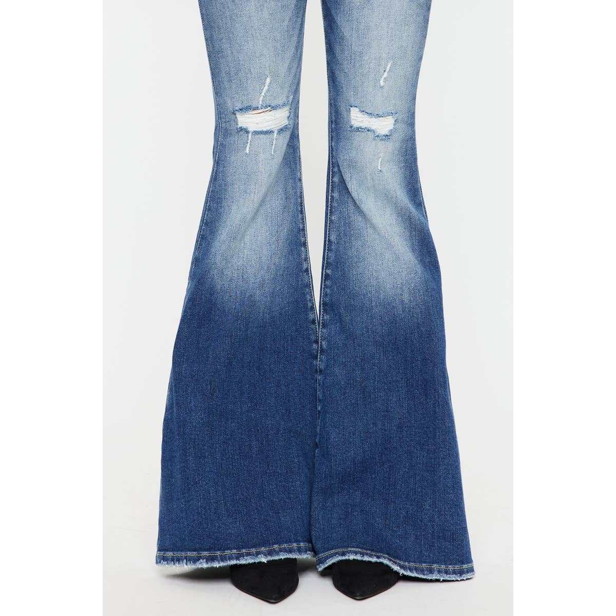 Kan Can High Rise Super Flare Jeans - Sizes 5, 7 and 9 available - Cowhide and Conchos