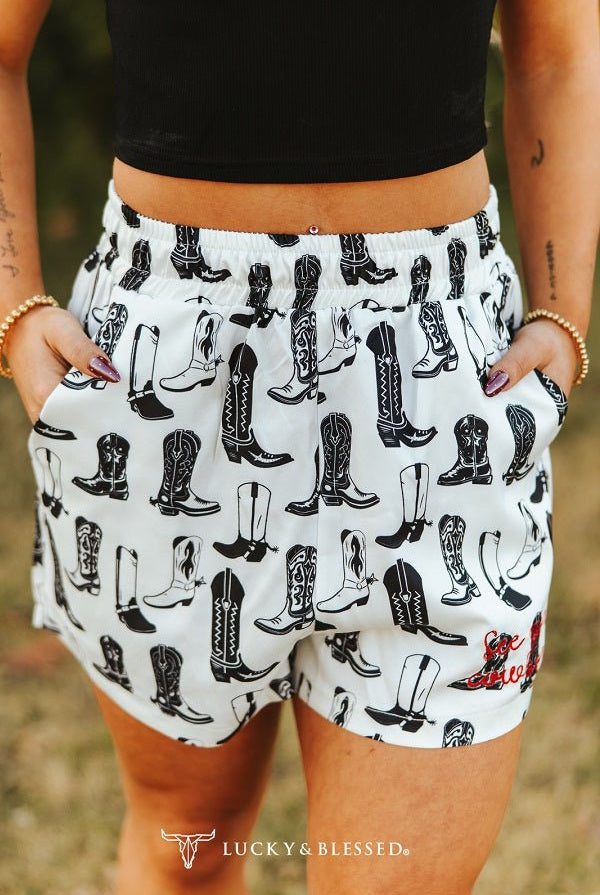 Kickin’ Dust Rodeo Boot Lounge Set | Cowgirl Western Sleepwear - Cowhide and Conchos