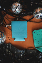 Kingman Boot Stitch Can Cooler/Koozie - Cowhide and Conchos