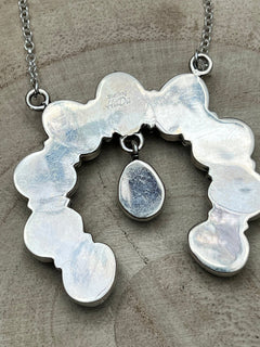 Kingman Necklace by Hada - 18 inch - Cowhide and Conchos